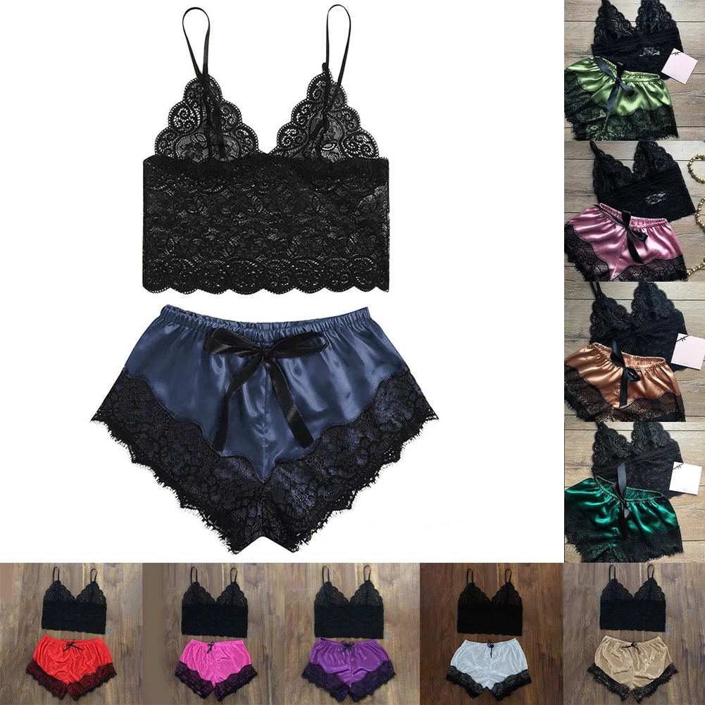 السيدات المألوف وغير رسمي بلون الدانتيل مثير الحمالات مجموعة الملابس الداخلية النسائية الملابس الداخلية الحميمة المثيرة Bodycon