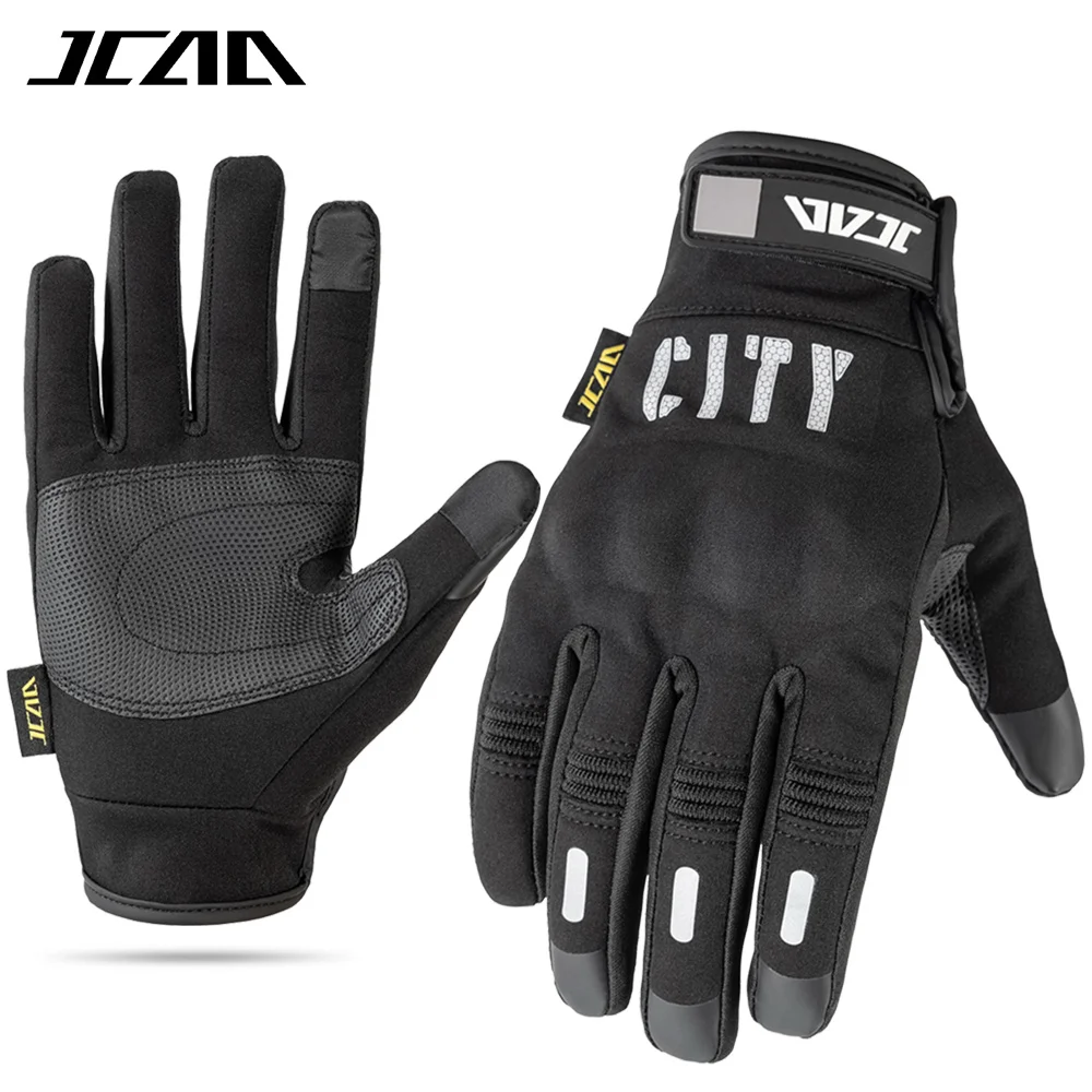 

Мотоциклетные перчатки JCAA для весны и осени, ветрозащитные, противоударные, для мотогонок, мужские и женские, с сенсорным экраном, для мотоциклистов