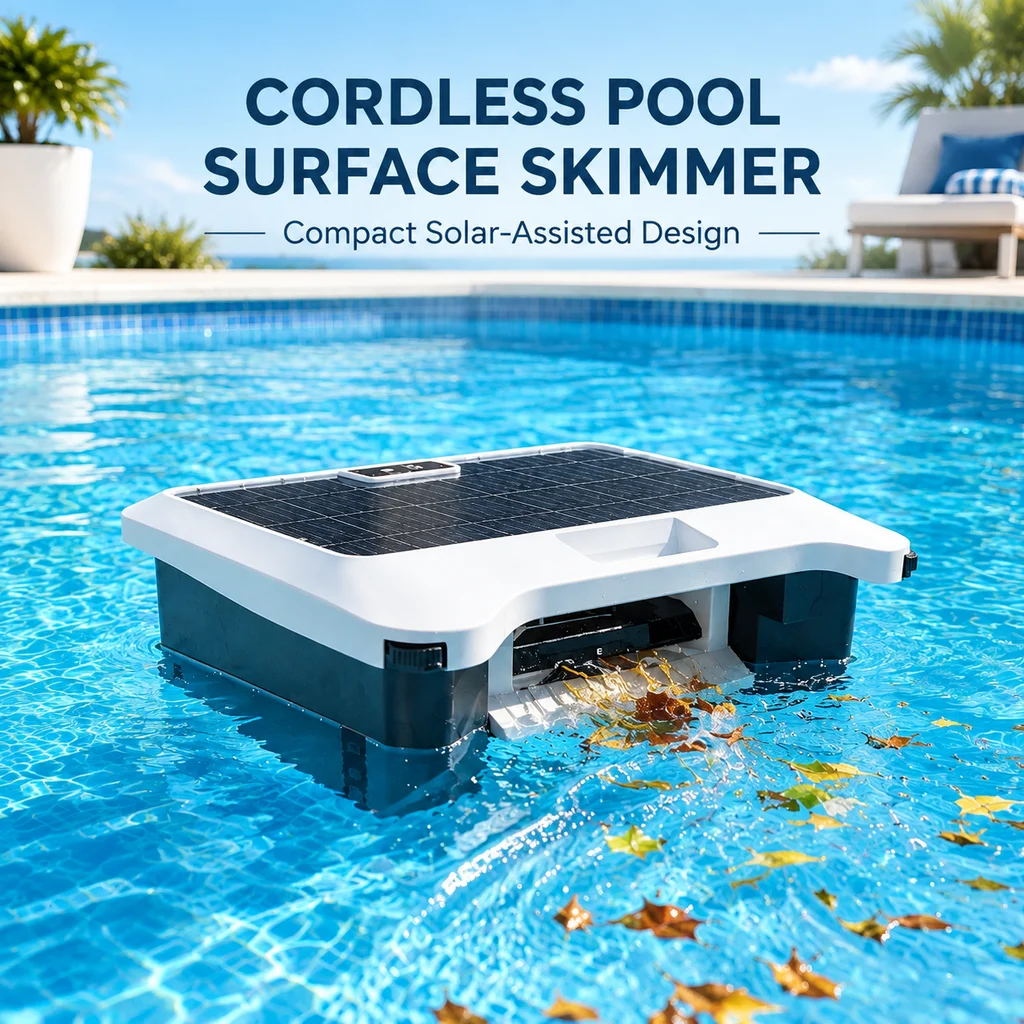 Customizable Lightweight 2.5kg Cordless Solar Pool Surface Cleaner Robot with Type C Charging for Residential Swimming Pools