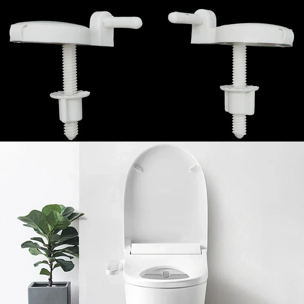 Toilet Seats Toilet Screw White 69*46mm ABS Plastic Fixing Accessories Kit Hinge Bolt Toilet Pew Cover Plate Accessories
