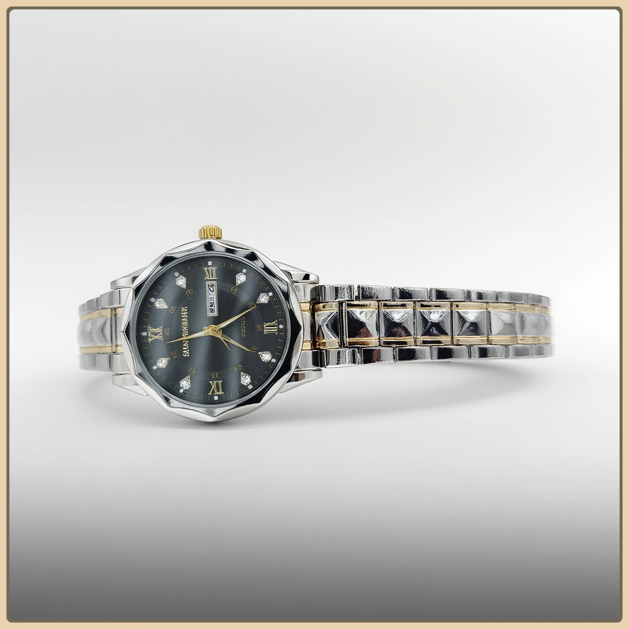 = * = Nuevo reloj luminoso resistente al agua de alta calidad para hombre, reloj de cuarzo con correa de acero, reloj de pulsera para hombre con ráfaga en vivo