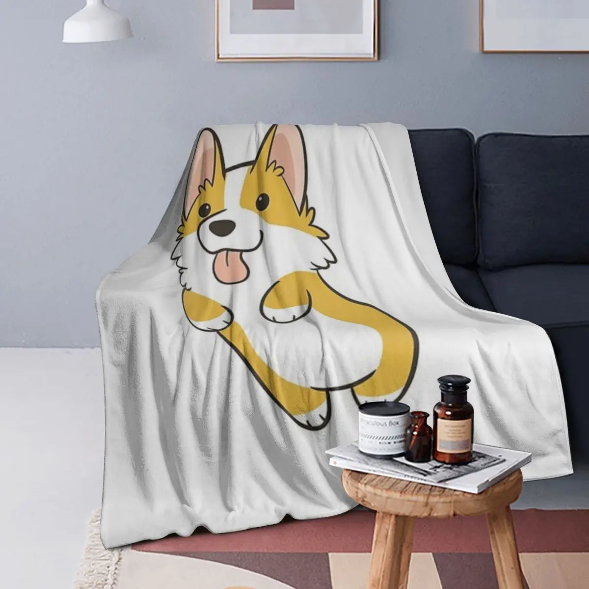 

Pembroke Corgi Blanket Soft Warm Flannel Throw Blanket Bedspread for Bed Living room Picnic Travel Home Couch
