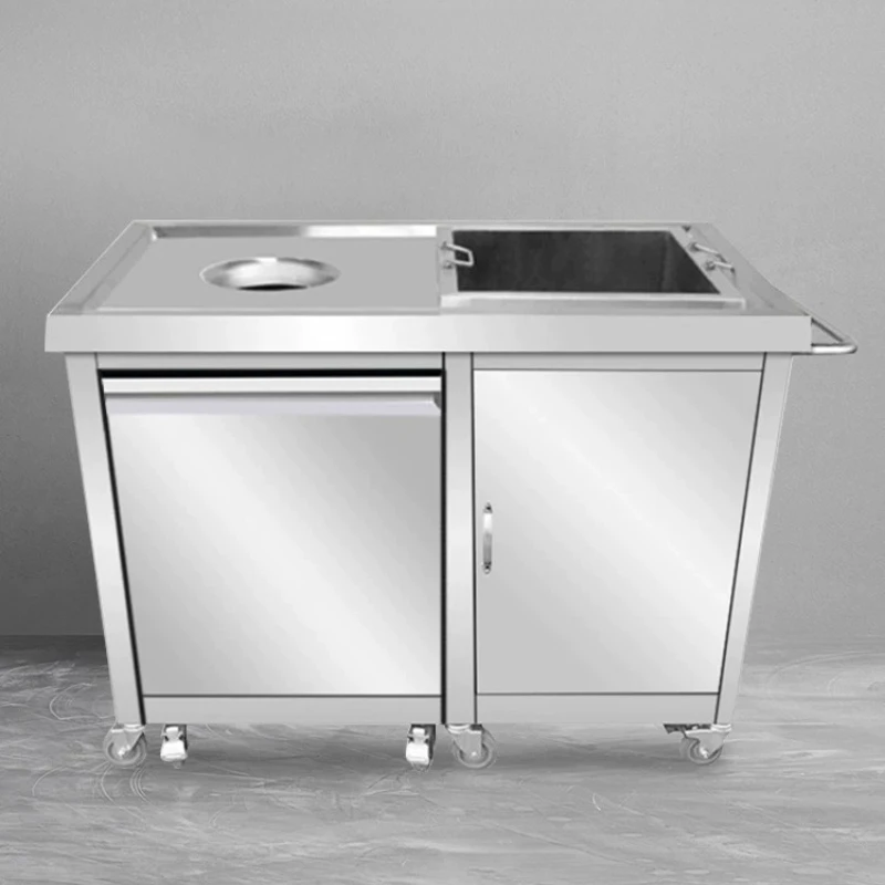 Hxl stainless steel food waste collection cart - commercial kitchen food scraps recycling cart
