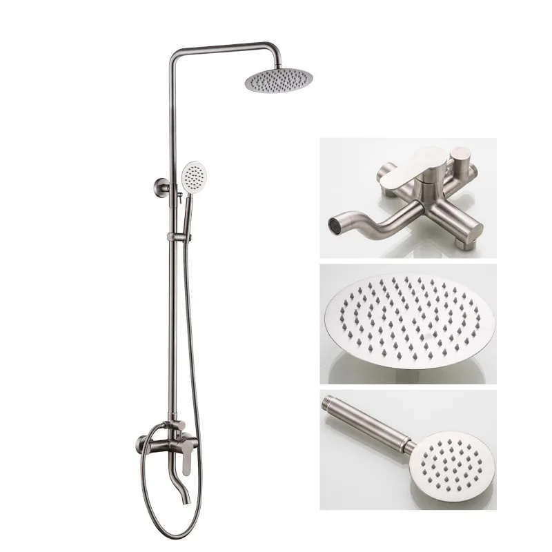 

Bathroom Shower Rainfall Hot&cold Mixer Brushed Shower Haed Bathtub Thermostatic Shower System Set