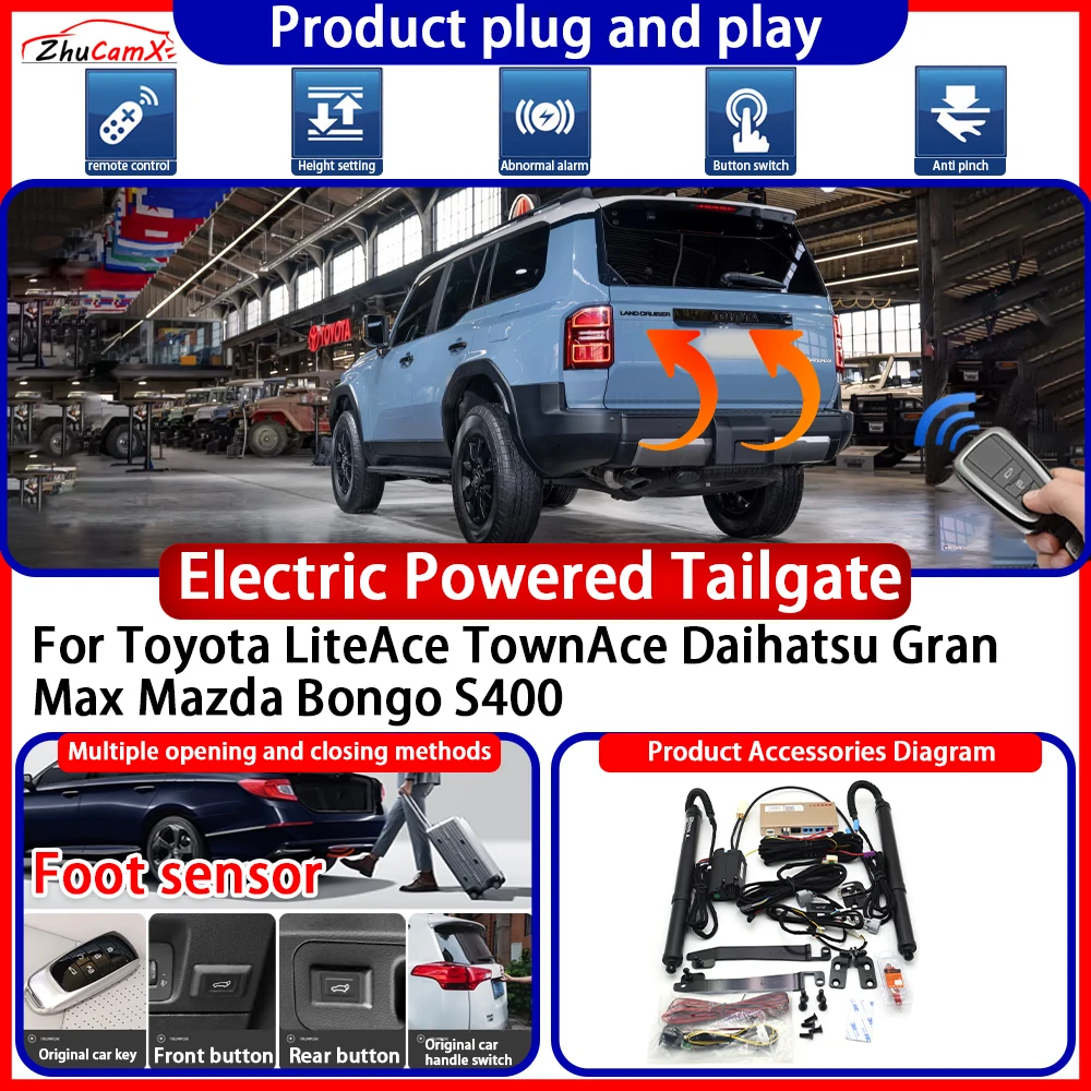 Powered Tailgate for Toyota LiteAce TownAce Daihatsu Gran Max Mazda Bongo S400 anti pinch Smart Intelligent Trunk Control Gate