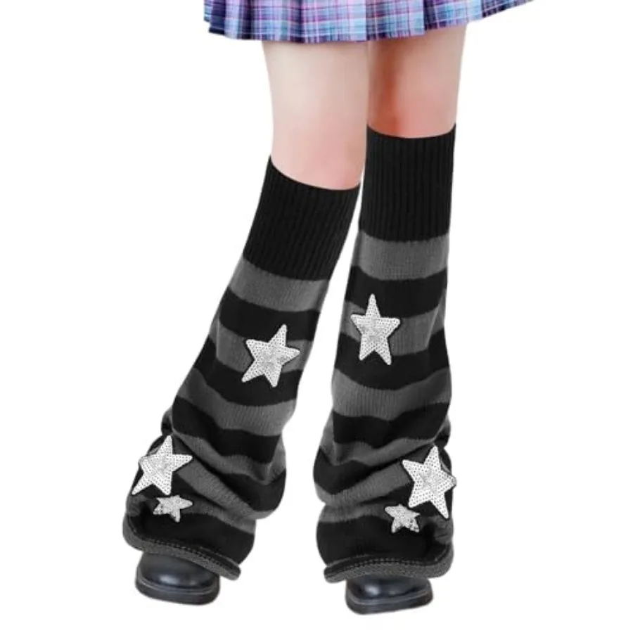 

Junely Leg Warmers for Women Kawaii Leg Warmer Cute Legwarmers Japanese Socks Emo Lolita Gyaru Harajuku Accessories
