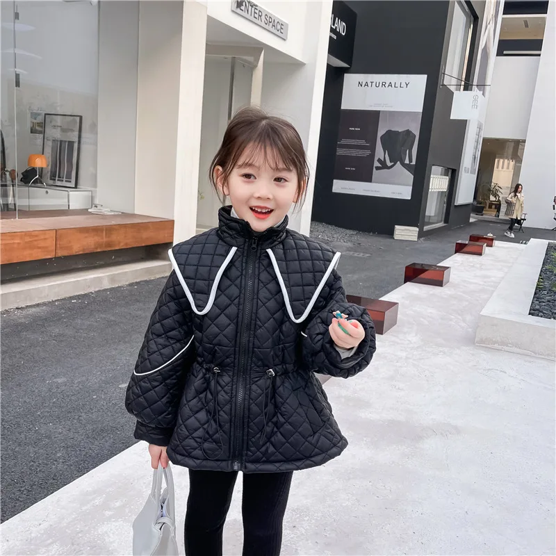 

Children's Coats Winter Turn-down Collar Waist Kids Jackets for Girls Spring Autumn Jacket Baby Girl Winter Clothes