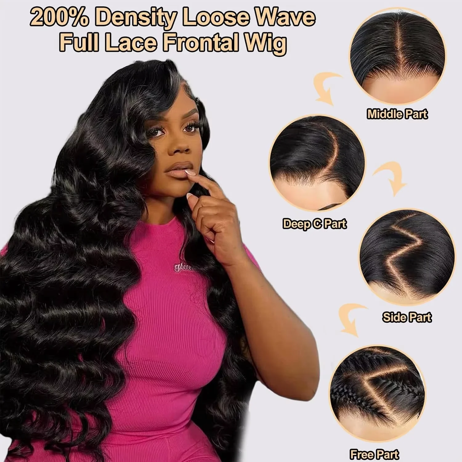 13x6 Full Frontal HD Transparent Lace Long Brazilian Curly Water Wavy 13x4 Lace Frontal Wigs