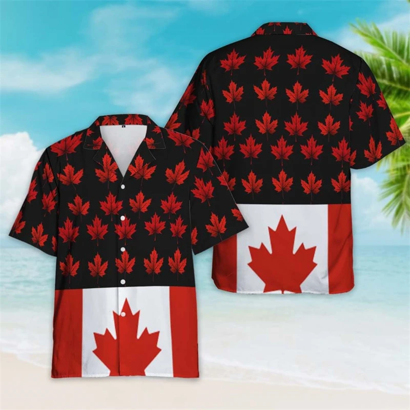 Happy Canada Day Graphic Shirts For Men Clothes Canadian Squirrel Maple Leaf Short Sleeve Hockey Horse Flower Women Blouses Tops