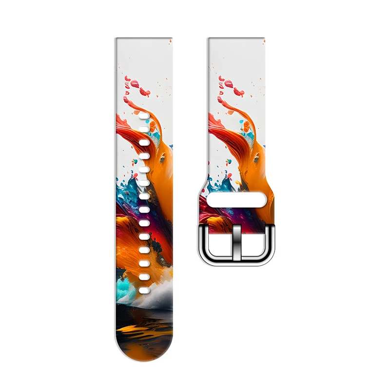 

20mm Fluid Pigment Series Strap for Samsung Galaxy Watch 7/6/5 40mm 44mm Band Replaceable Bracelet for Xiaomi Amazfit Watchband