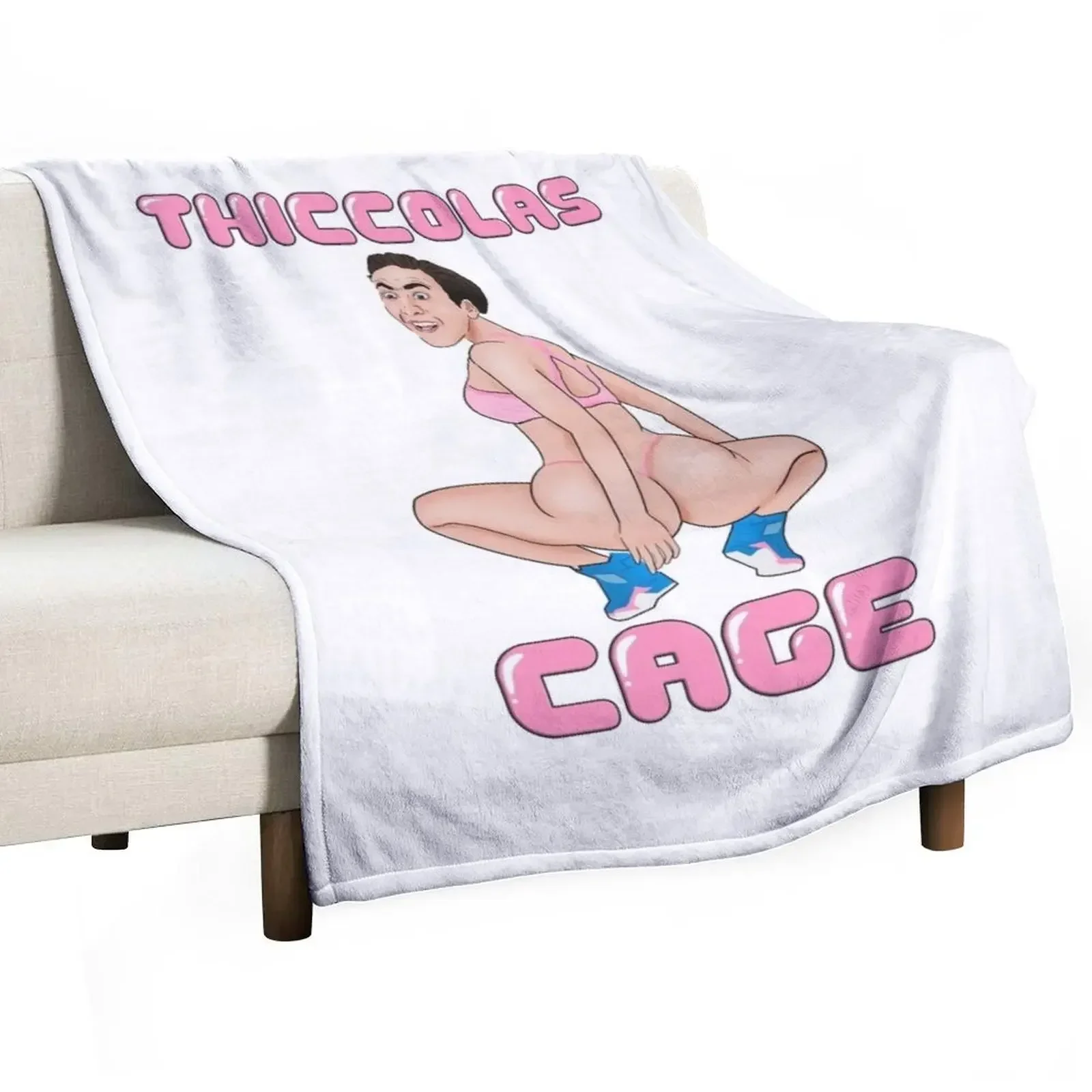 

Thiccolas Cage - Dummy Thicc Nicolas Cage Meme Throw Blanket Polar Loose Decorative Sofas Fashion Sofas Blankets