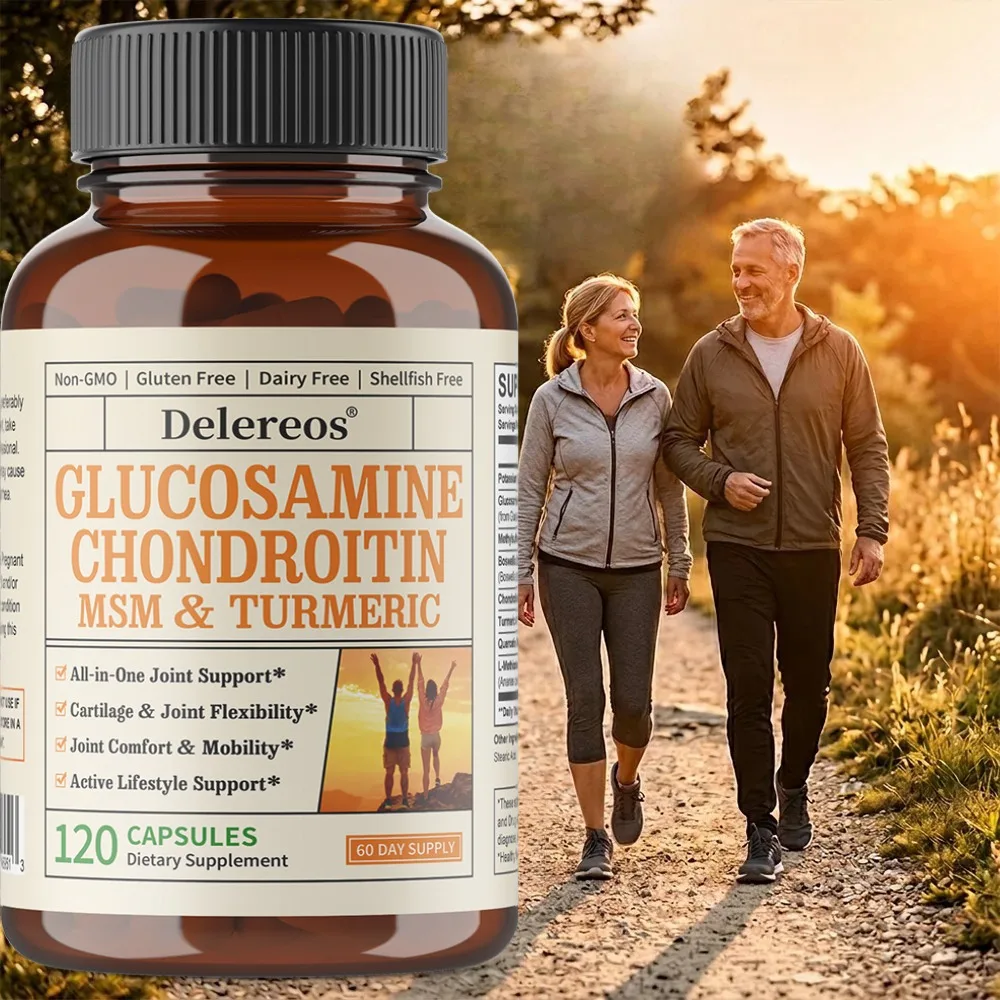 Glucosamine Chondroitin MSM & Turmeric Joint Support Supplement, Cartilage & Joint Flexibility, Active Lifestyle Support