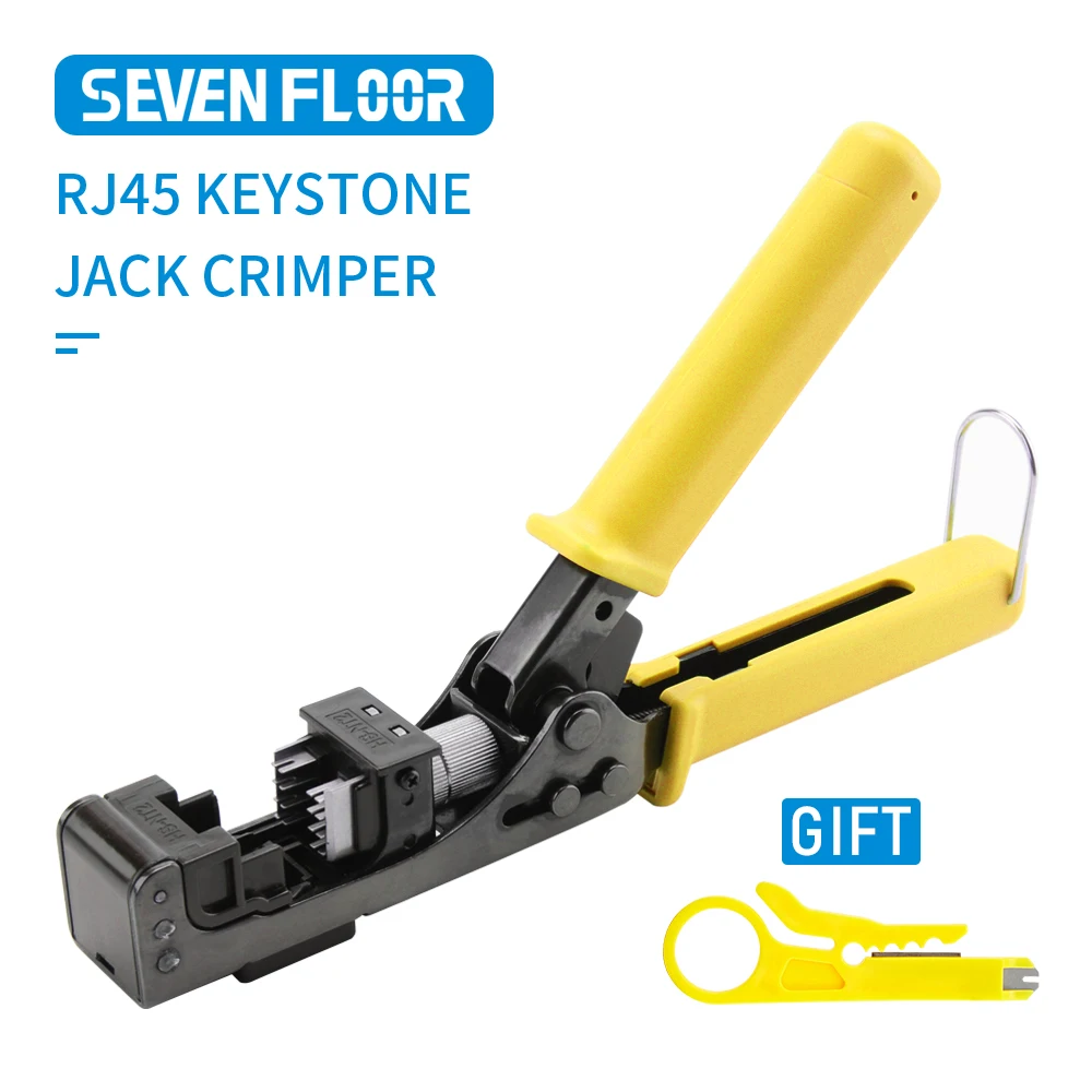 90 Degree Keystone Jack Punch Down Tool Specific Modular fit CAT5/5e and CAT6/6A Adapter 4 Pairs Fast Termination Crimper