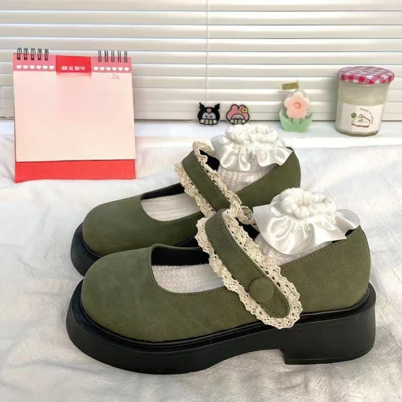 

Woman Pumps High Heels Round Toe Mary Jane Shoes for Women Korean Style Young Chic and Elegant Casual Popular Vacation 39 Shoe