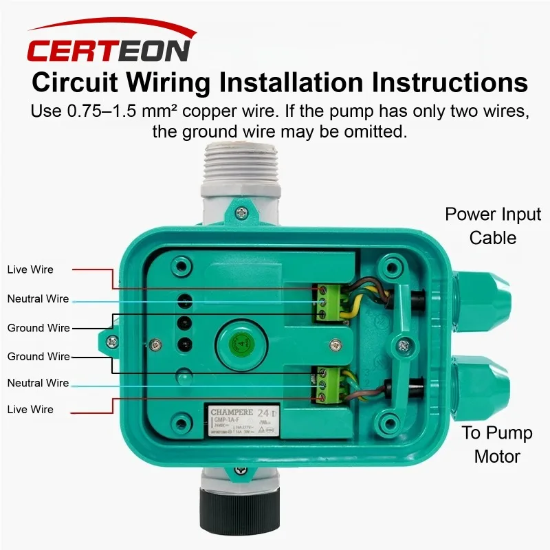 Water Pump Intelligent Controller, Electronic Pressure Switch, Adjustable   Pressure,  Shortage and Water Protection