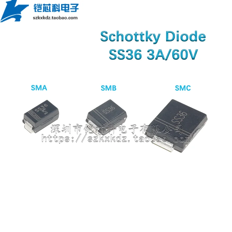 20Pcs Original New SS36 SMA DO-214AC SMB DO-214AA SMC DO-214AB SMD Schottky Diode 3A 60V