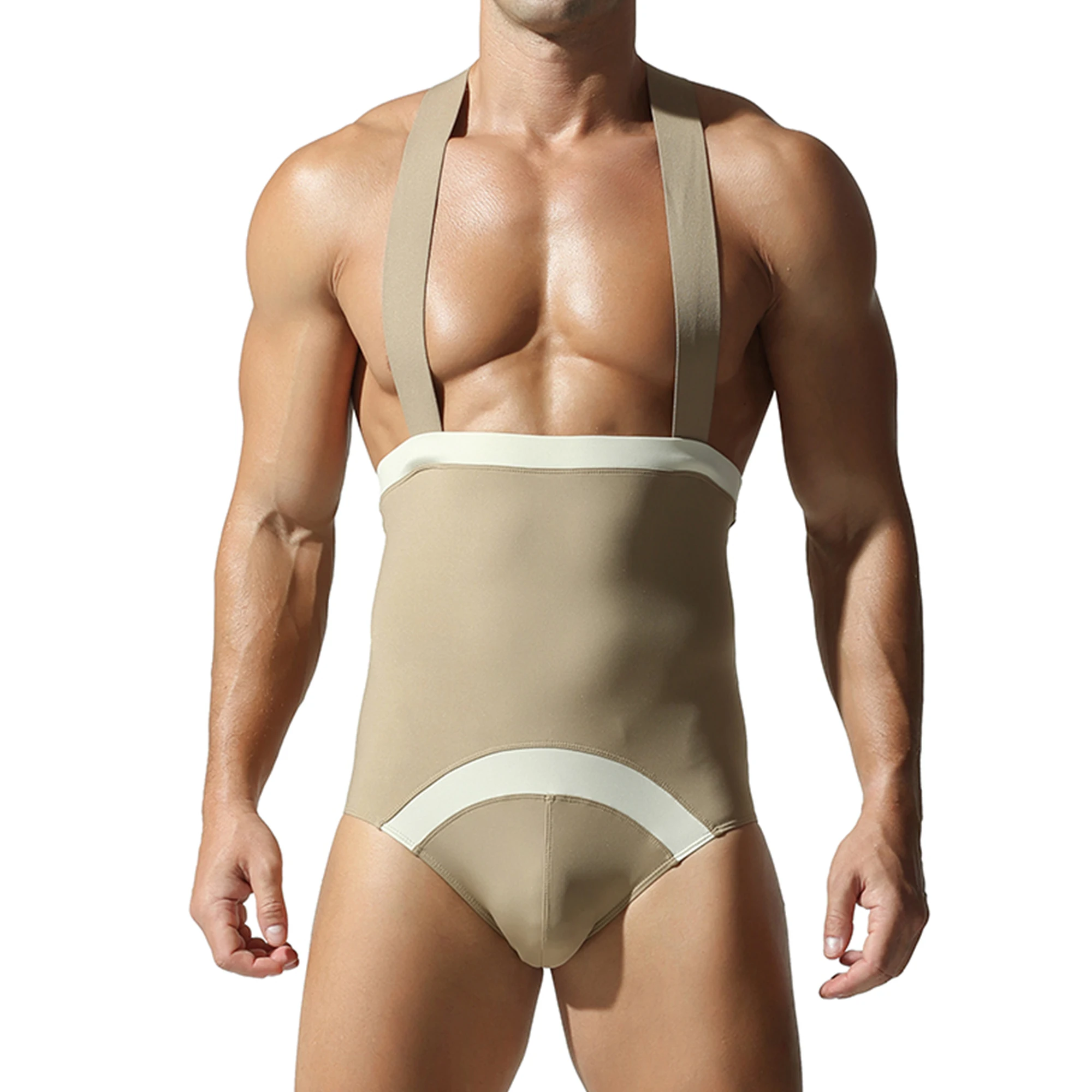 

Men's Sexy Y-Back One-piece Bodywear Slim Fit Boxer Briefs Undershirts Athletic Bodysuit Jumpsuits Wrestling Singlets Underwear