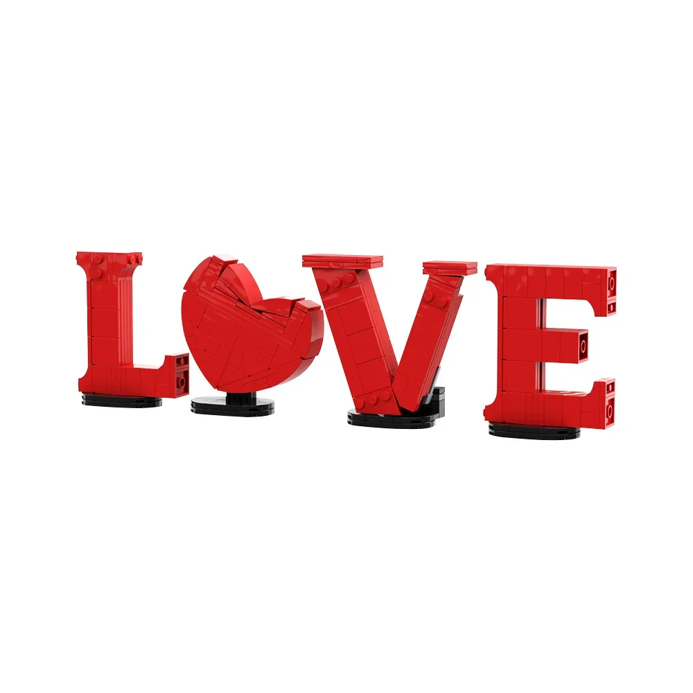 

MOC-208993 Love lettering Building Blocks Model LOVE Letter Decorate Bricks Assembly Toys Aldult Valentine´s Day Gifts