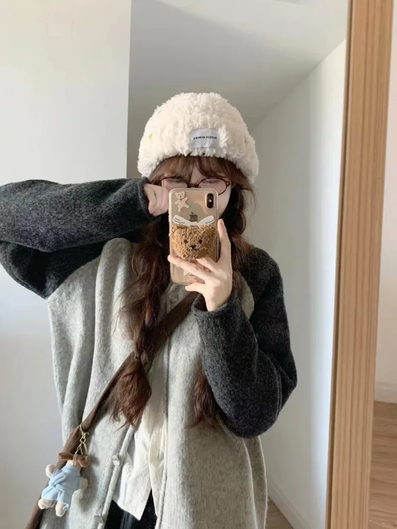 

MiiiiX корейский лоскутный мягкий свитер женский кардиган осенний новый повседневный универсальный вязаный жакет свободный трикотаж женская одежда