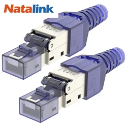 WoeoW 1PCS RJ45 CAT8 Cat7 CAT6A Connector Tool-Free, Toolless RJ45 Termination Plug Reusable Shielded for Ethernet Cables 10Gbps