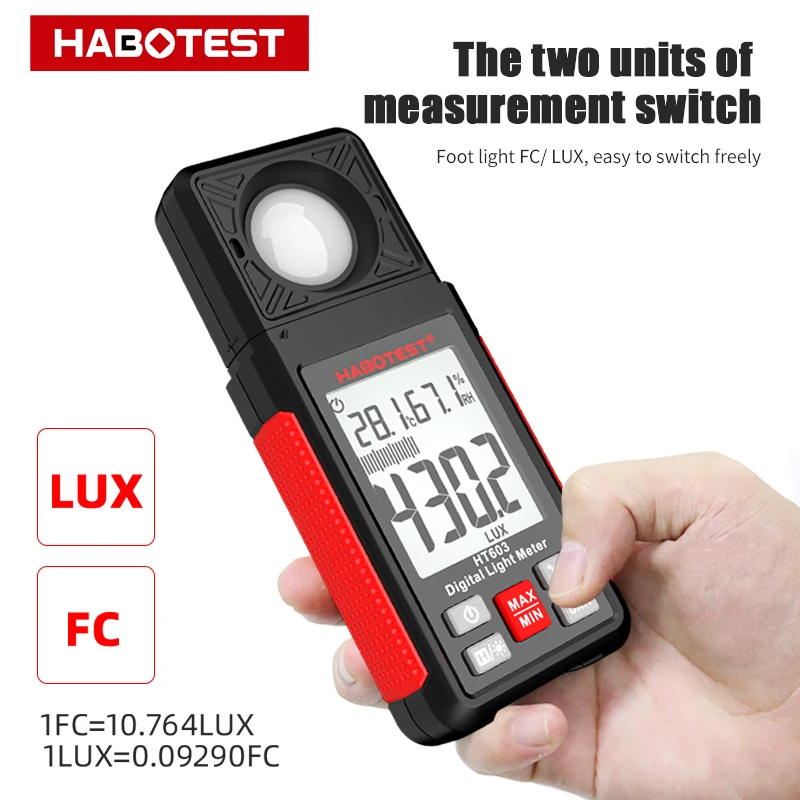 Medidor Digital Lux Medidor de Luz fc Medidor de Iluminação Testador de Medidor de Iluminância 200000 Lux Iluminômetro Fotômetro Luxometro Luxímetro