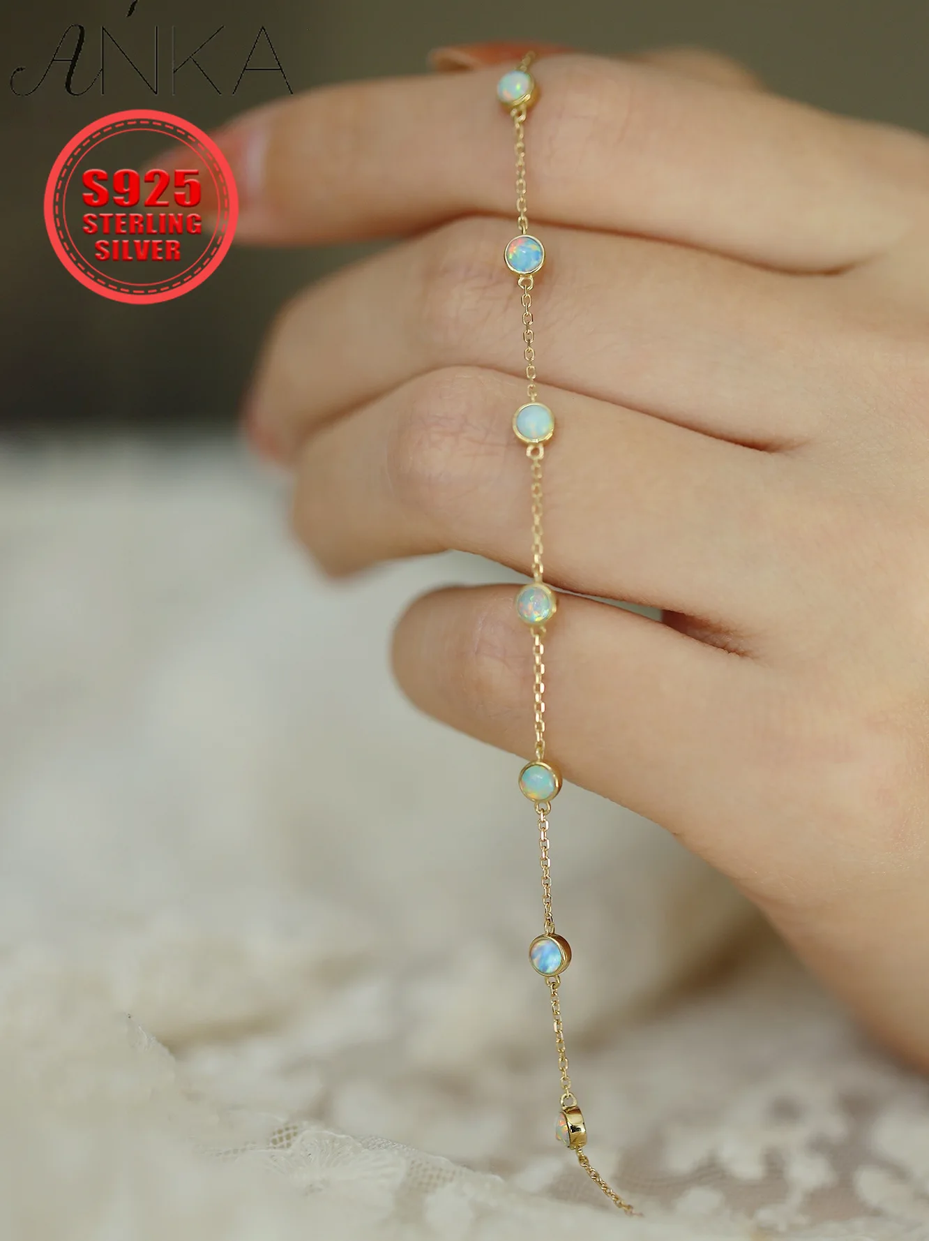 

Браслет из стерлингового серебра 925 пробы K с позолоченным опалом, винтажные регулируемые браслеты-цепочки, женские украшения, золотой браслет pulceras