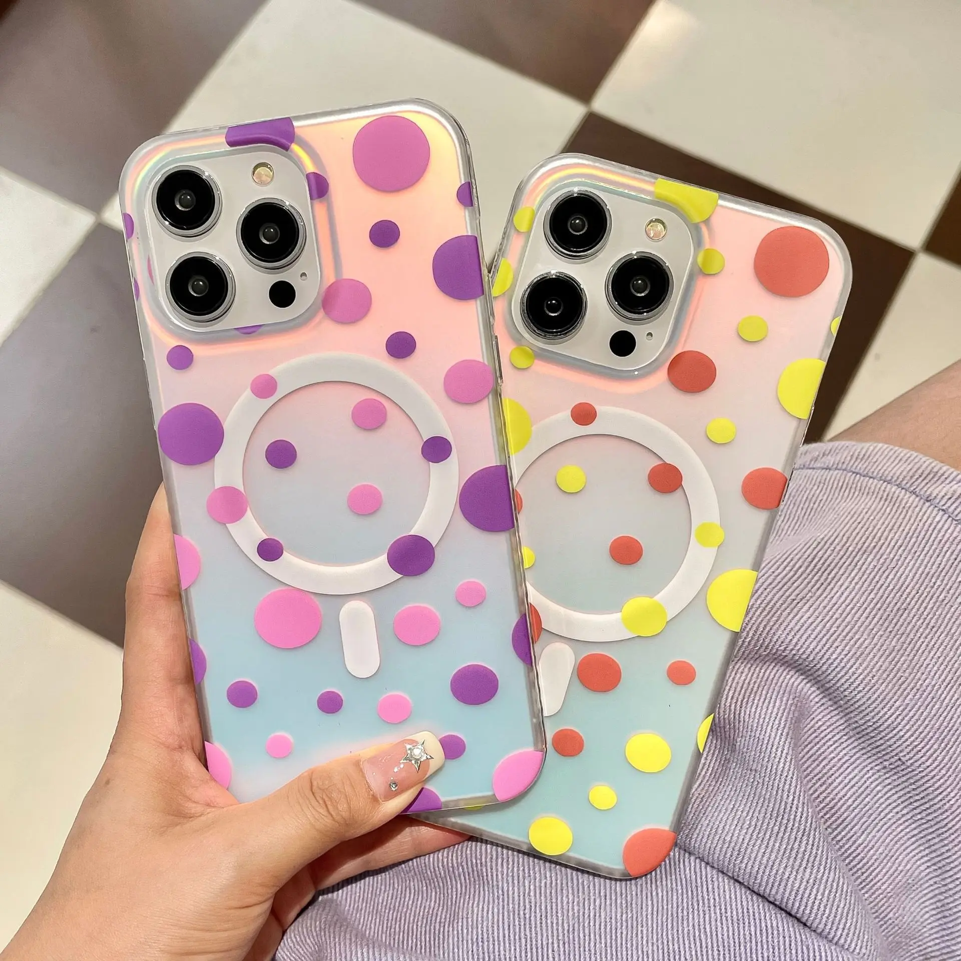 

Krajews Red Black Gold Polka dots Dot Phone Case Cover For iPhone 16 15 14 plus 16 15 14 13 12 11 pro max coque Fundas