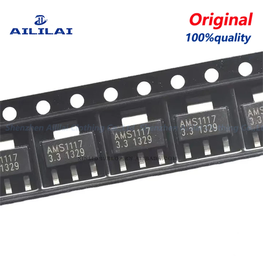 20PCS New AMS1117-3.3 V to 1.2 V / 1.8 V / 2.5 V / 3.3 V / 5 V/ADJ step-down IC linear regulator  SOT - 223