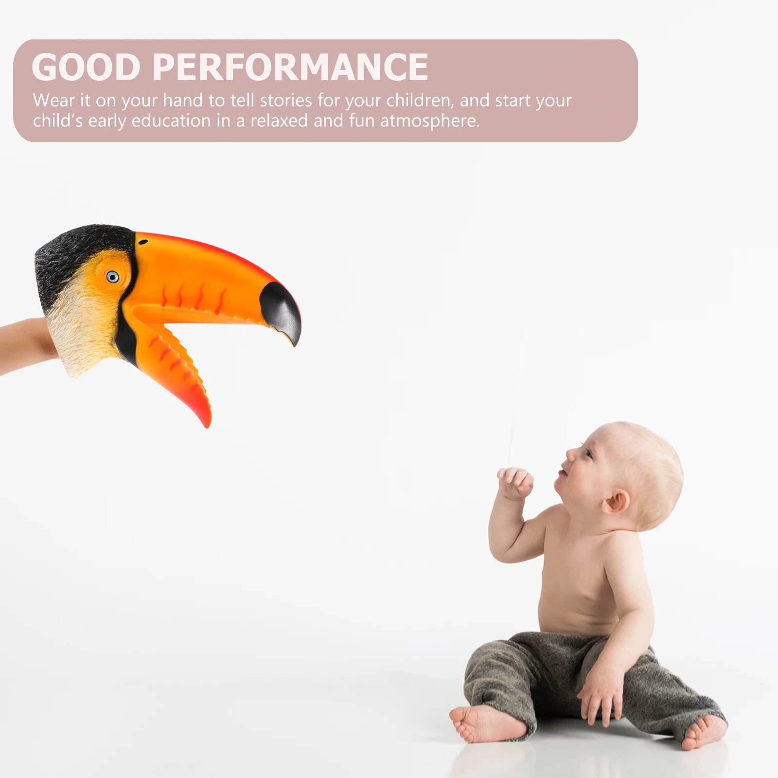 

Toucan Hand Puppet Interactive Toys Bird Glove Animal Puppets for Children Kids