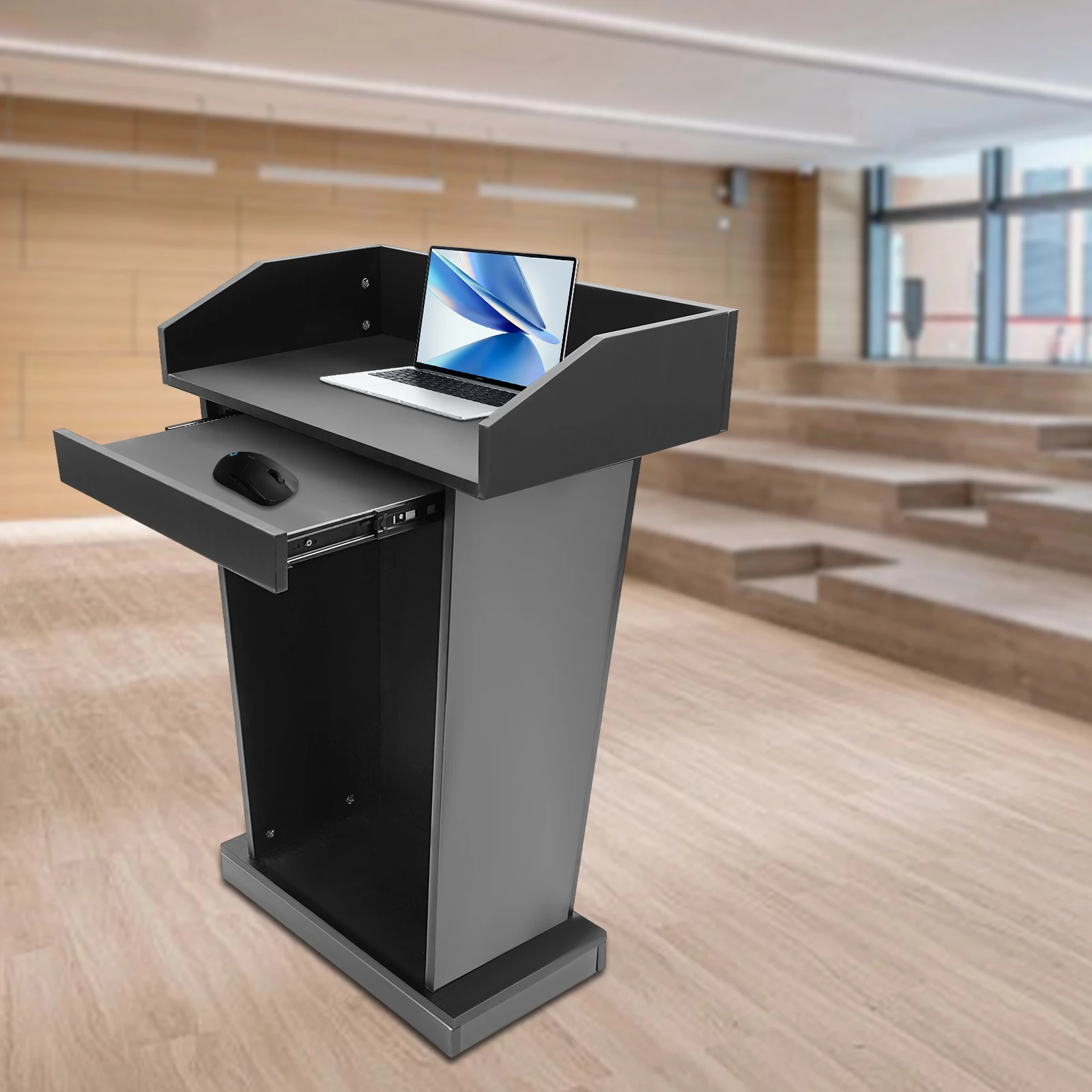 Support de podium de présentation en bois, hauteur de 37,5 pouces, capacité de 110lb, pour salle de classe d'église, haut-parleur de salle de conférence