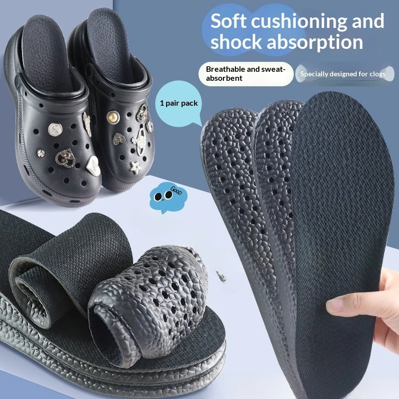 Soft Comfort Croc Shoe Insoles Breathable Anti-slip Deodorant Sweat Wicking Antibacterial Unisex Shoe Pads No Socks Needed