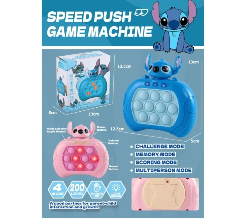 

Disney Stitch Game Console Cartoon Action Anime Figures Stitch Angel Decompression Puzzle Toys Ornaments Cute Childrens Gifts