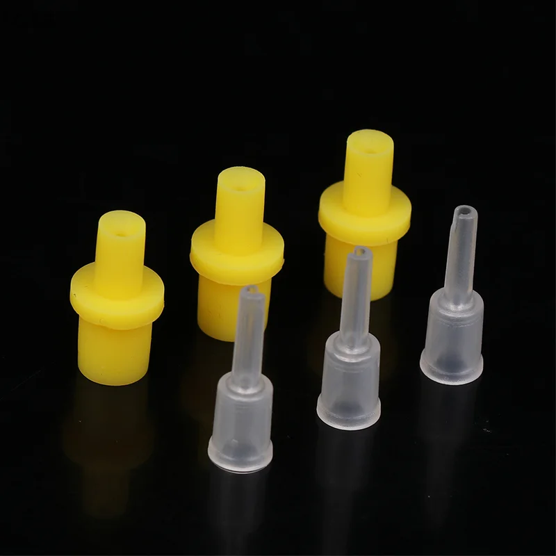 

10Pcs Yellow/Clear Silicone Syringe Pumping Air Hollow Joint Part Connector Ciss Inkjet Cartridge Cleaning Tool