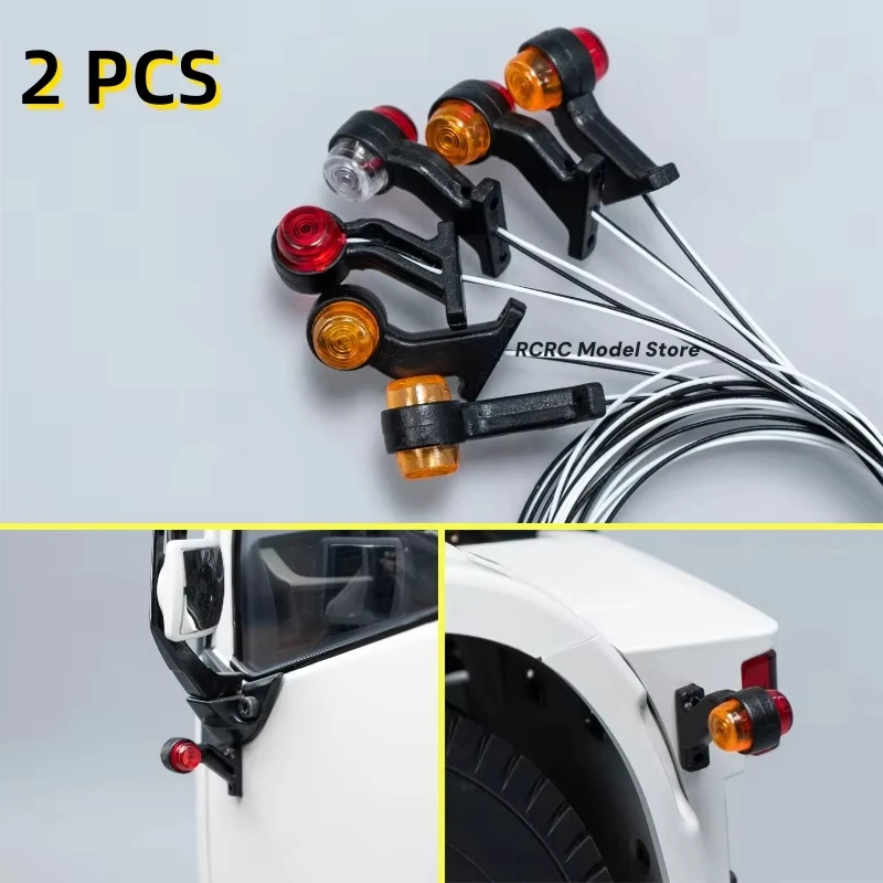 2 PCS Toy Truck Crawler Dual-Color Position Clearance Lights For Tamiya Volvo Scania MAN Benz 1/14 RC Tractor Dump Truck Parts