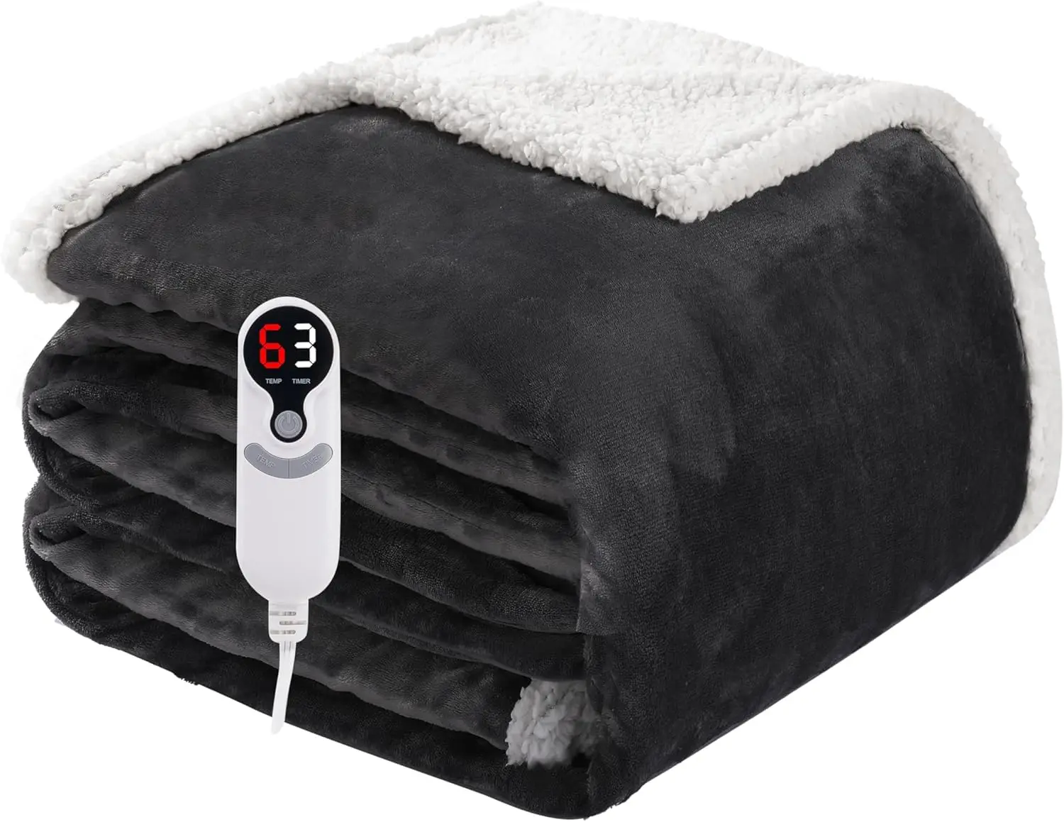 

Electric Heated Blanket Full Size 72x84, Soft Flannel with Overheat Protection, 9 Heat Settings & Auto-Off Timer