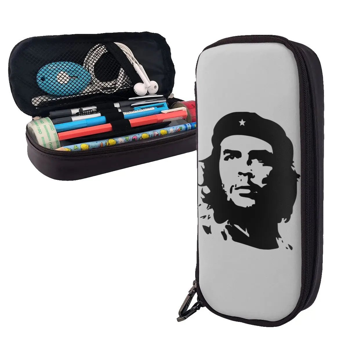 

Che Guevara Leather Pencil Case Pen Holder Storage Stationery Supplies Pen Box Pencil Bag for Boys Girls Gifts