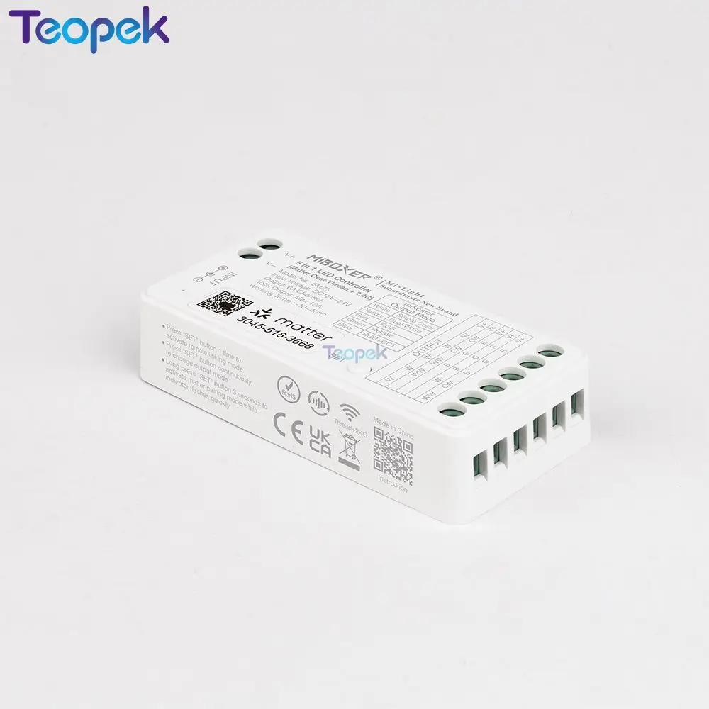 Контроллер LED MiBoxer SMZ5 MLZ5 SMZ2 с поддержкой Tuya Voice APP, Matter Over Thread+2.4G для светодиодных лент DIM/RGB/RGBW/RGBWW/RGBCW/RGBCCT