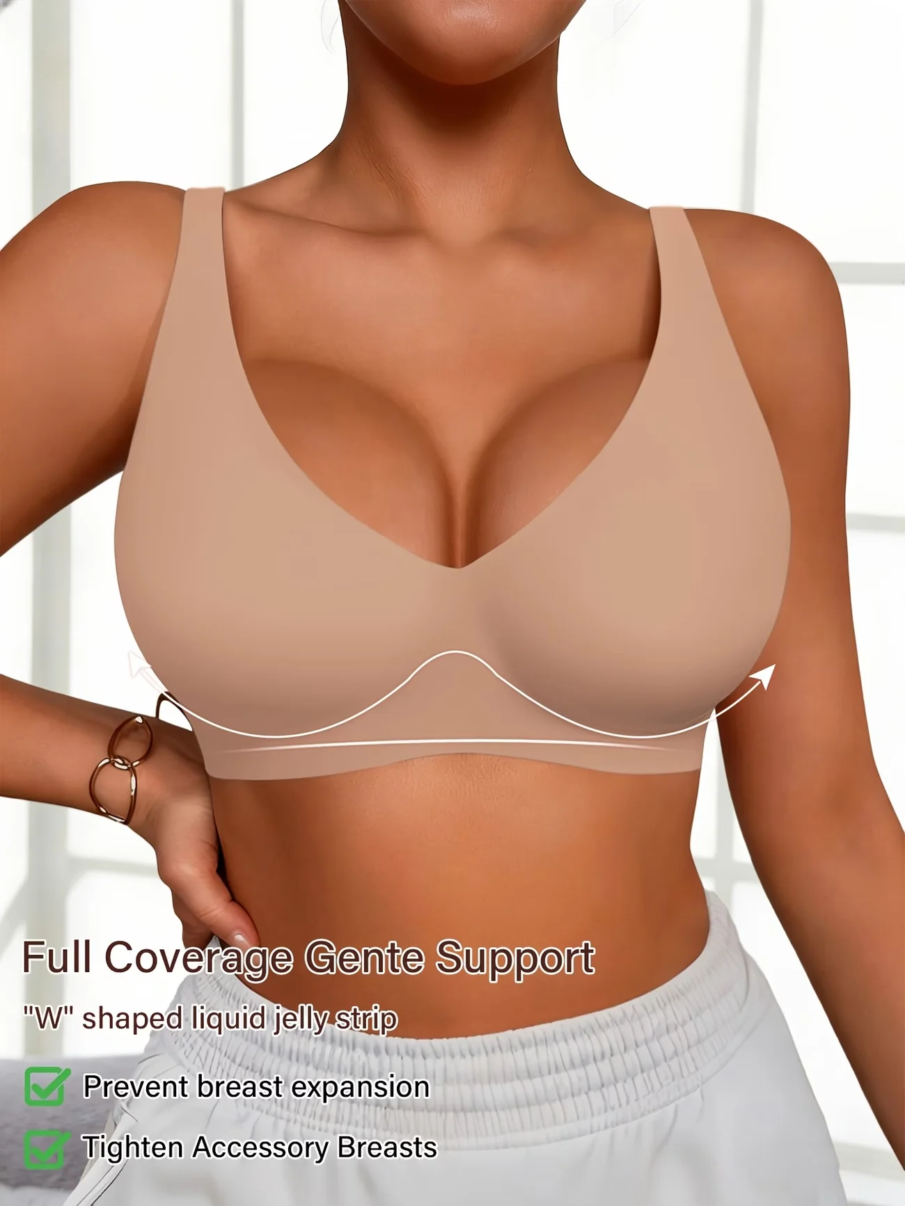 High quality sexy and comfortable jelly bra with no scars or steel rings for women's underwear, sports and anti sagging to enhan