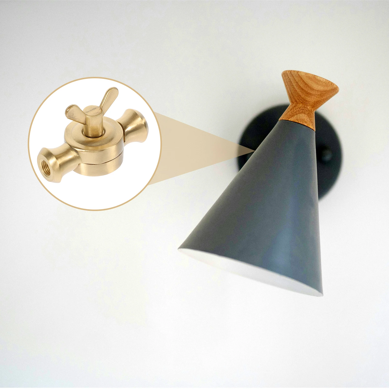 

Rotatable Wall Lamp Arm Connector Brass Adjustable Adapter for Wall Sconce Lighting Fixture Mount Easy Install Angle Flexibility