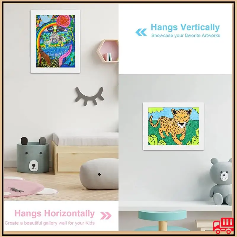 

Reliable Kids Art Frames, Front Opening Kids Artwork Frames Changeable, Artwork Display Storage Frame For A4 Paper - 2PCS