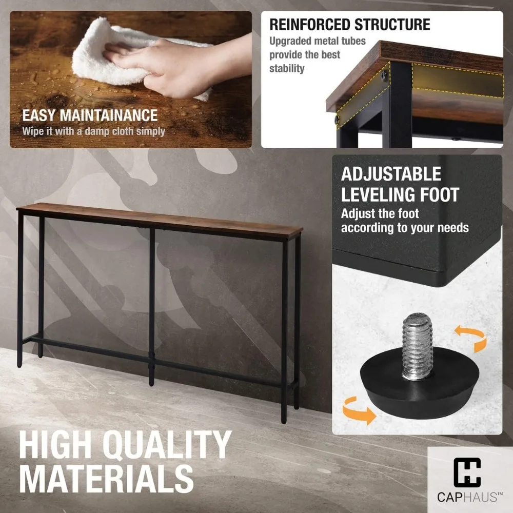 63' Narrow Long Console Table for Entryway, Living Room & Hallway