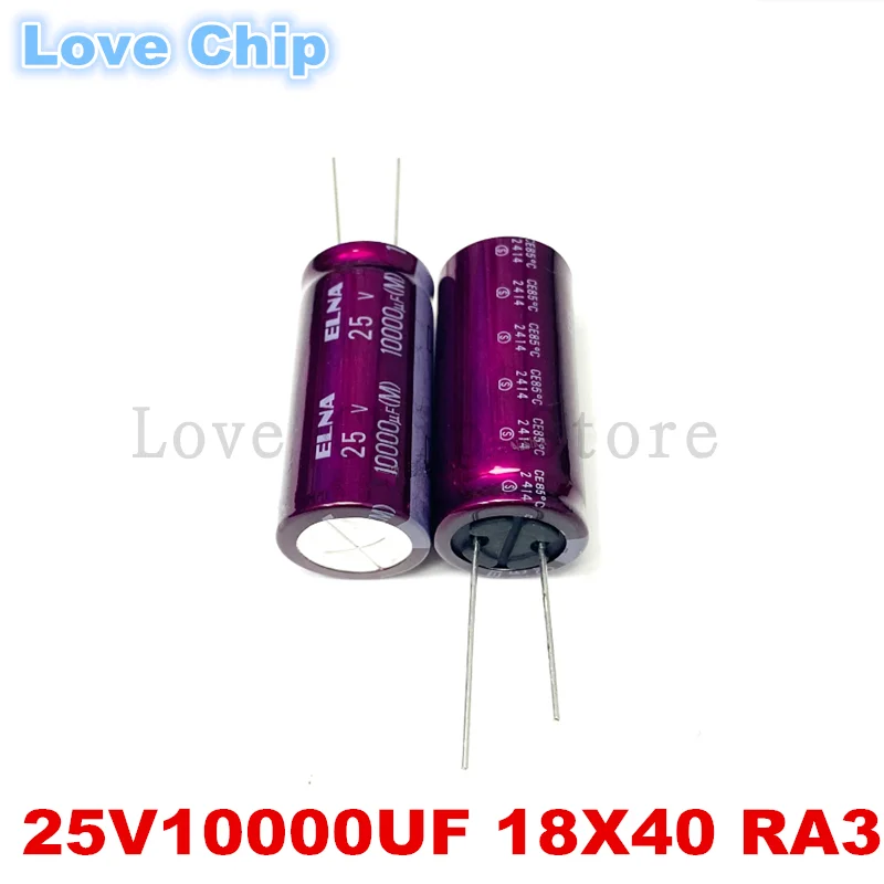1Pcs/2Pcs/5Pcs ELNA RA3 Series 25V10000UF 18X40MM Audio Electrolytic Capacitor 10000UF25V 18*40mm 100% New and Original