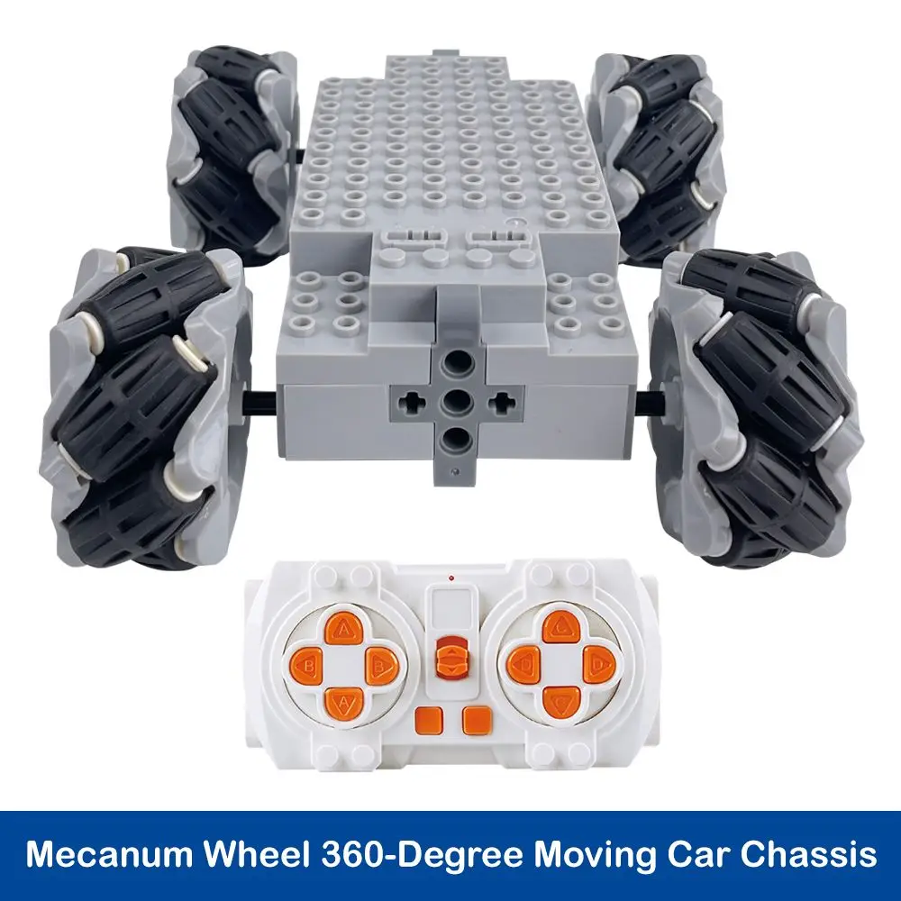

Mecanum Wheel 4WD Kit - 360° Moving Robot Car Chassis with Remote, Compatible RC Toy for STEM DIY (Ready to Run)