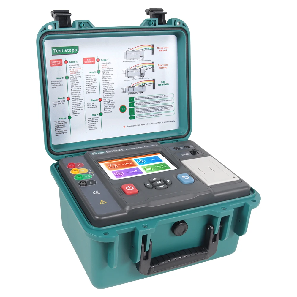 ES3000P ES3001P ES3002E New Updated Earth Resistance Tester Ground Resistance 0-200.0kΩ Soil Resistivity AC DC Voltage 1000V
