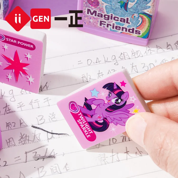 Imagem -04 - Little Pony Lápis Borracha para Estudantes Papelaria Criativa dos Desenhos Animados Double Layer Magic Box Material de Escritório Miniso my