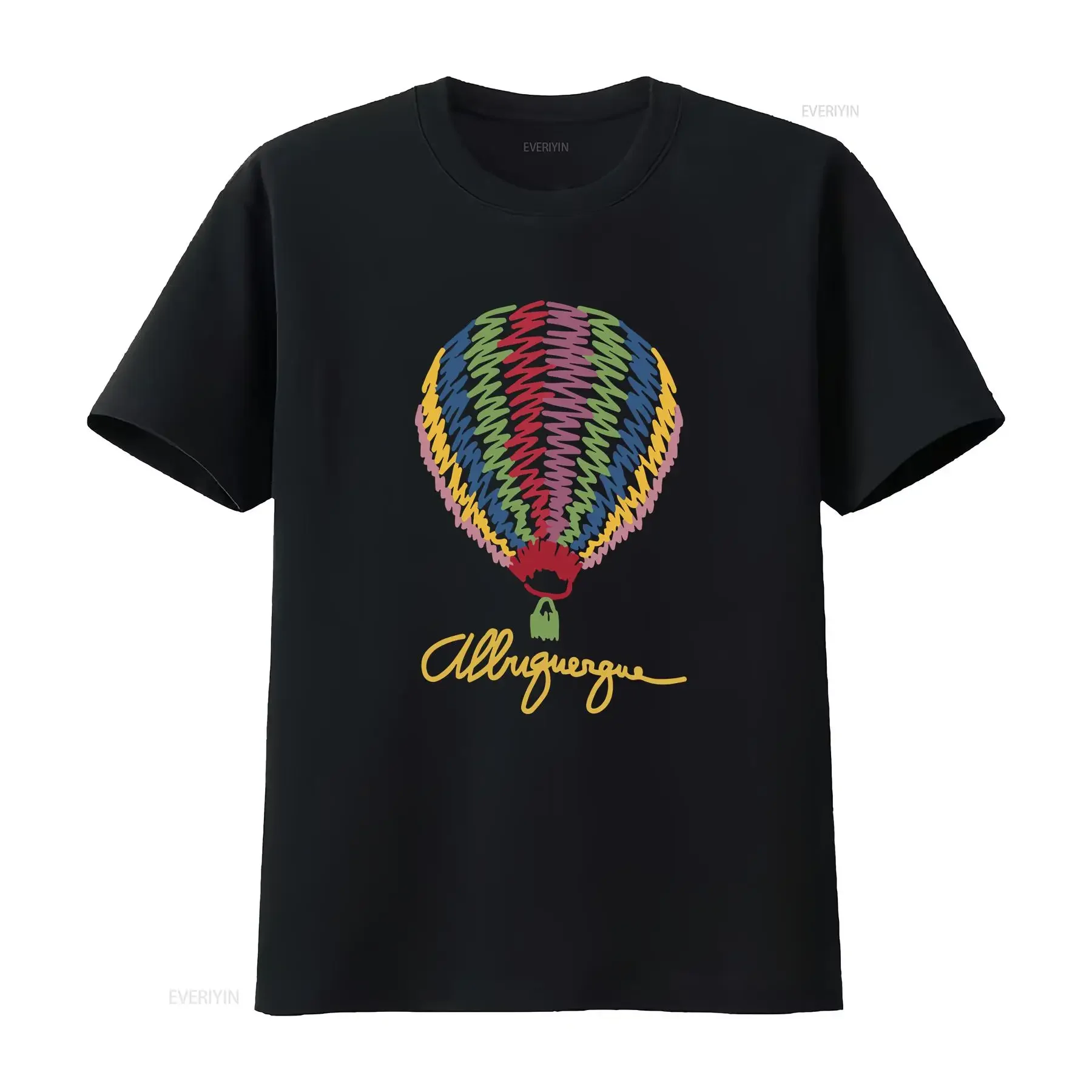 Albuquerque Balloon Festival 90's Vtg XL Blk Puff Paint T Shirt vintage Washed Breathable Top For Everyday Wear