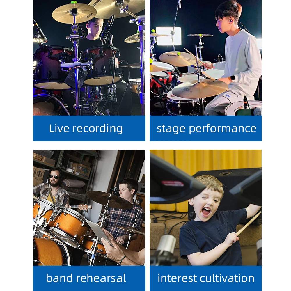 Drum Microphone Kit G-MARK GDM7 Musical Instruments Mic For Bass Snare Drums Band Stage Instrumental Performance Recording Live