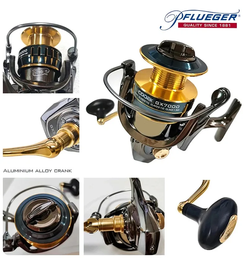 Pflueger Carrete Spinning metálico fibra carbono – Arrastre suave - imagen 3