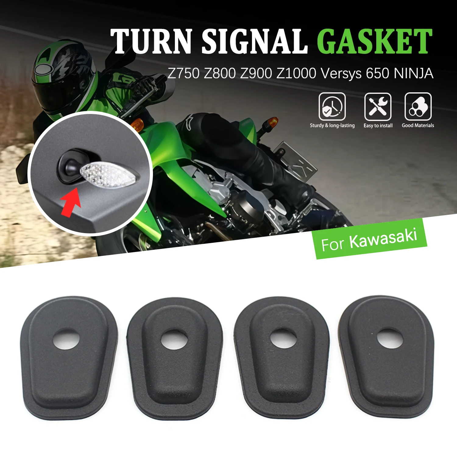 Für Kawasaki Z750 Z800 Z900 Z1000 Versys 650 NINJA REALZION Ninja 4 8 Stück Motorrad Blinker Adapter Abstandshalter