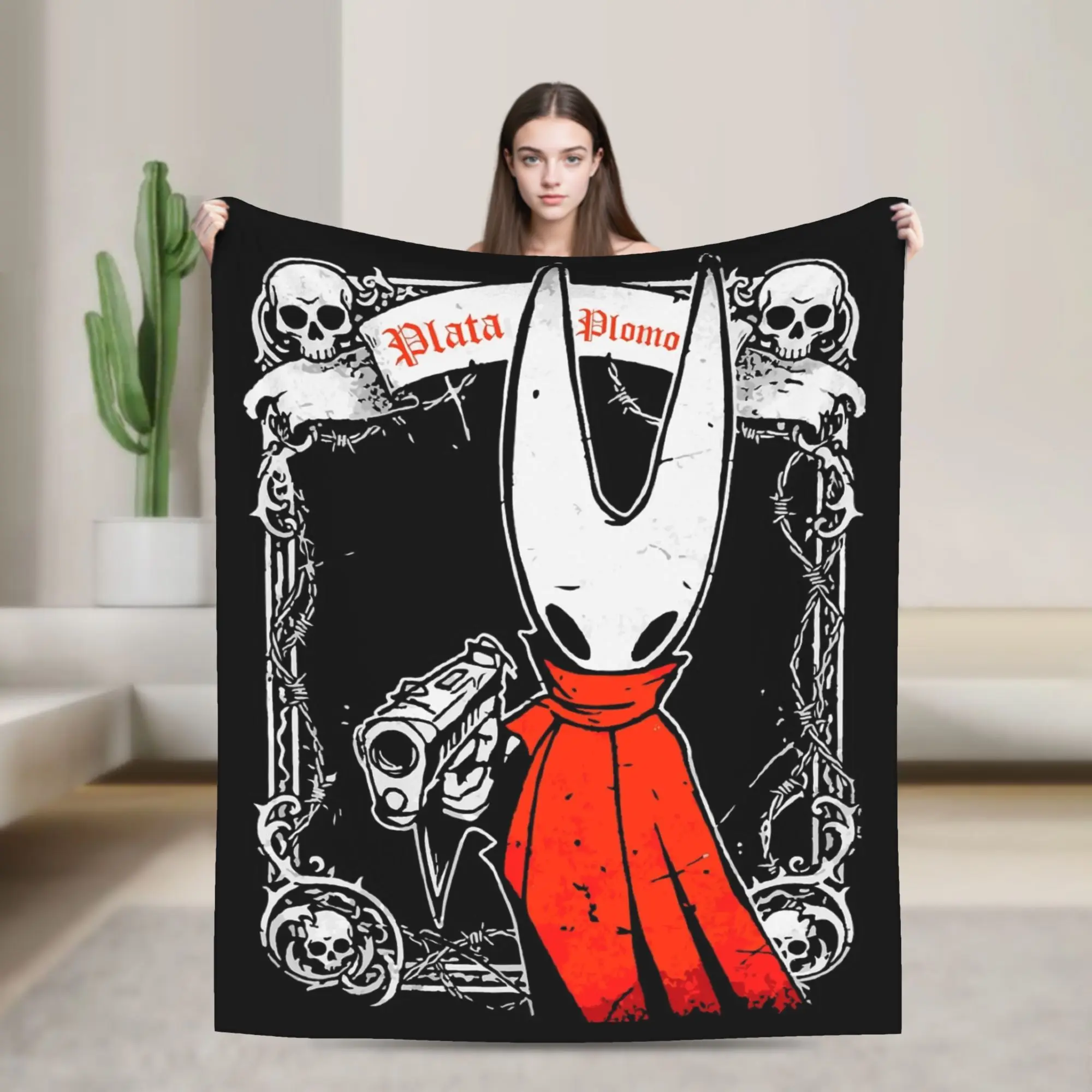 Silver Hornet or Lead Hollows Knights Silksong Flannel Blankets  Vintage Throw Blanket for Home 150*125cm Bedspreads,